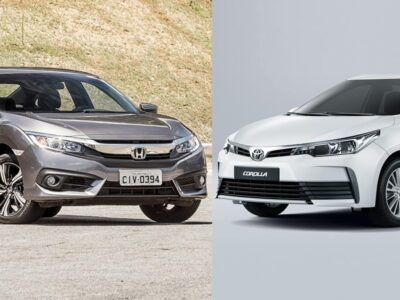 Honda Civic y Toyota Corolla eligiendo el mejor sedán
